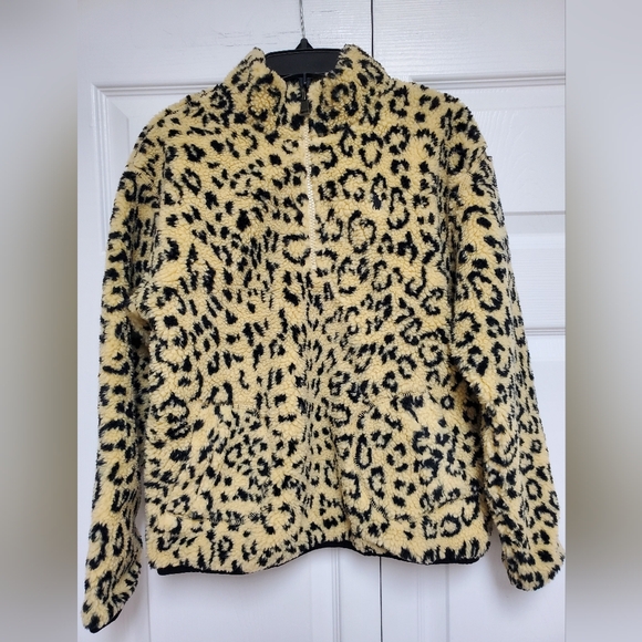 Polo Ralph Lauren Quarter Zip Sweater/Leopard Print NEW - Picture 1 of 11